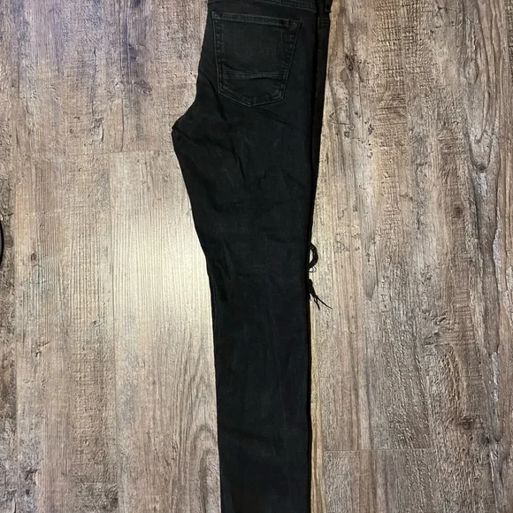 PacSun Black Stacked Skinny Denim Jeans Distressed | 32x32 - Picture 4 of 5